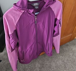 Outdoor Research Purple and Pink Hooded Softshell Jacket